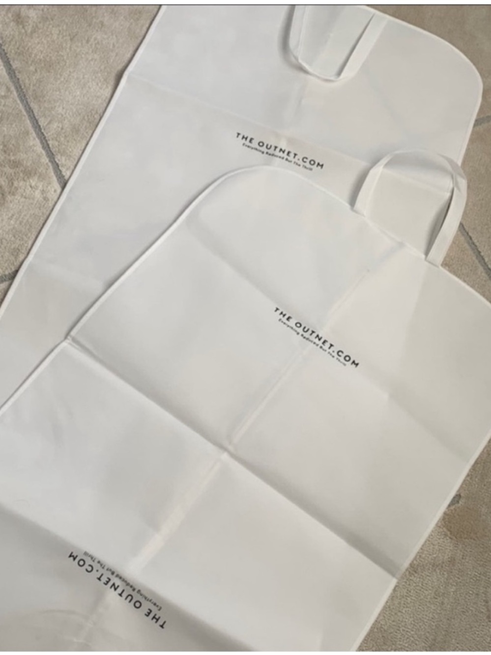 Set Two Outnet White Mesh Zip Up Dress Gown Garment Bags Storage Travel Bags